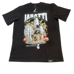 NWT JARATTI Short Sleeve Graphic T-Shirt - Mens Size Small - Black - Street Wear